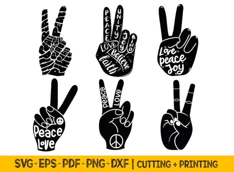 Peace Love Jeep SVG PNG DXF EPS Cricut Silhouette 