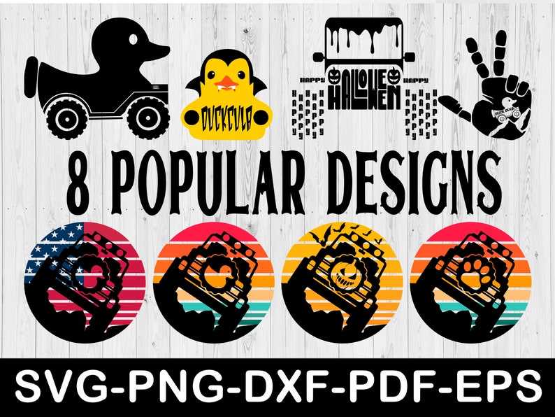 Off Road Bundle Svg, 8 Popular 4x4 Special Decal Designs, Off Road Duck Car Svg Designs, Svg File For Cricut, Clipart, Png, Svg, Dxf, Eps#1