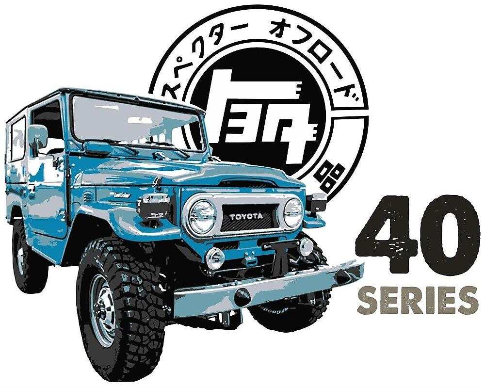 Blue Toyota FJ-40 with Vintage Logo Free JPG