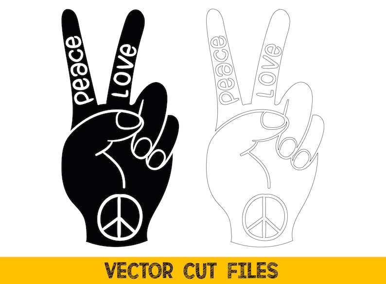 Hand Peace Sign Svg Files For Cricut, Peace Love Svg Bundle, Hand Svg Fingers Silhouette Svg Peace Of Thumbs, Love Png Files For Sublimation#6