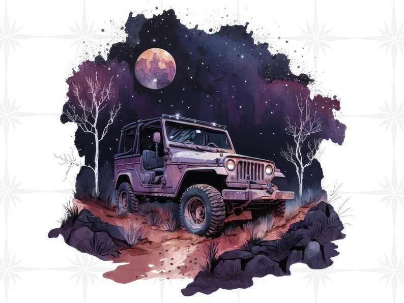 Adventure Car 4x4 Vehicle Wrangler Truck SUV PNG Perfect for Crafting And Design Projects 