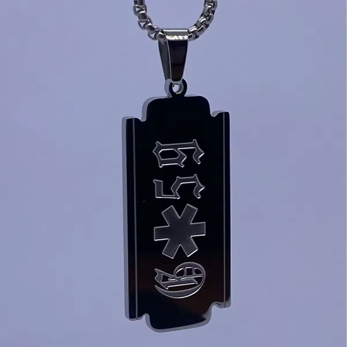 2mm thick heavy Suicideboys Razor G59 necklace hiphop pendant necklace