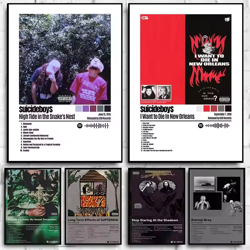 Suicideboy Posters Wall Art Canvas Paintings and Prints HD Pictures for Living Room Bedroom Home Decor Gifts