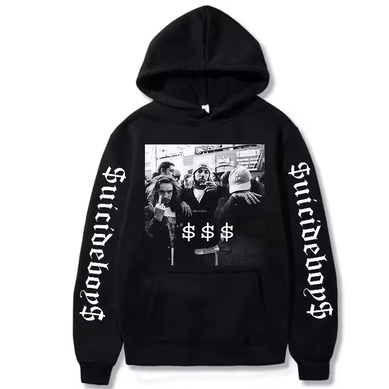 Suicideboys Printed Hoodie Front Pocket Fleece Long Sleeve Pullover Trendy Streetwear Fashion Streetwear