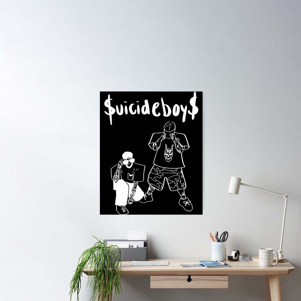 Suicideboys White on Black Vintage Poster Posters