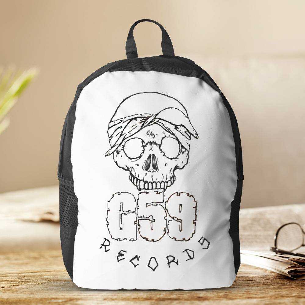 G59 Backpack G59 Skull Records Logo Art Backpack Backpacks