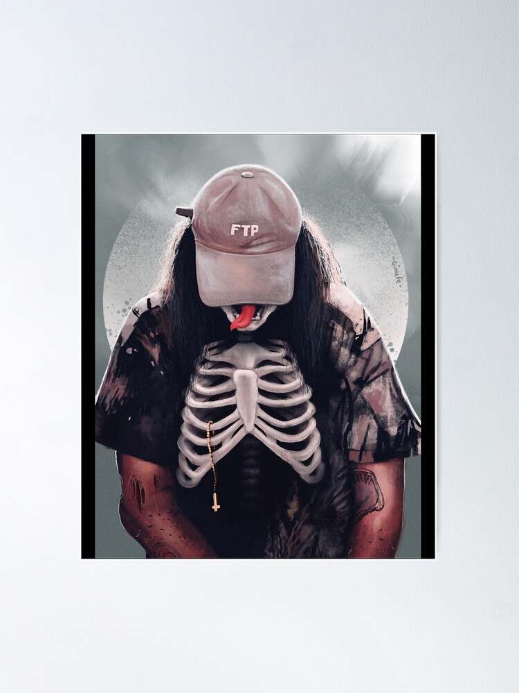 Custom Skeleton and Album Art Fitted Hat 