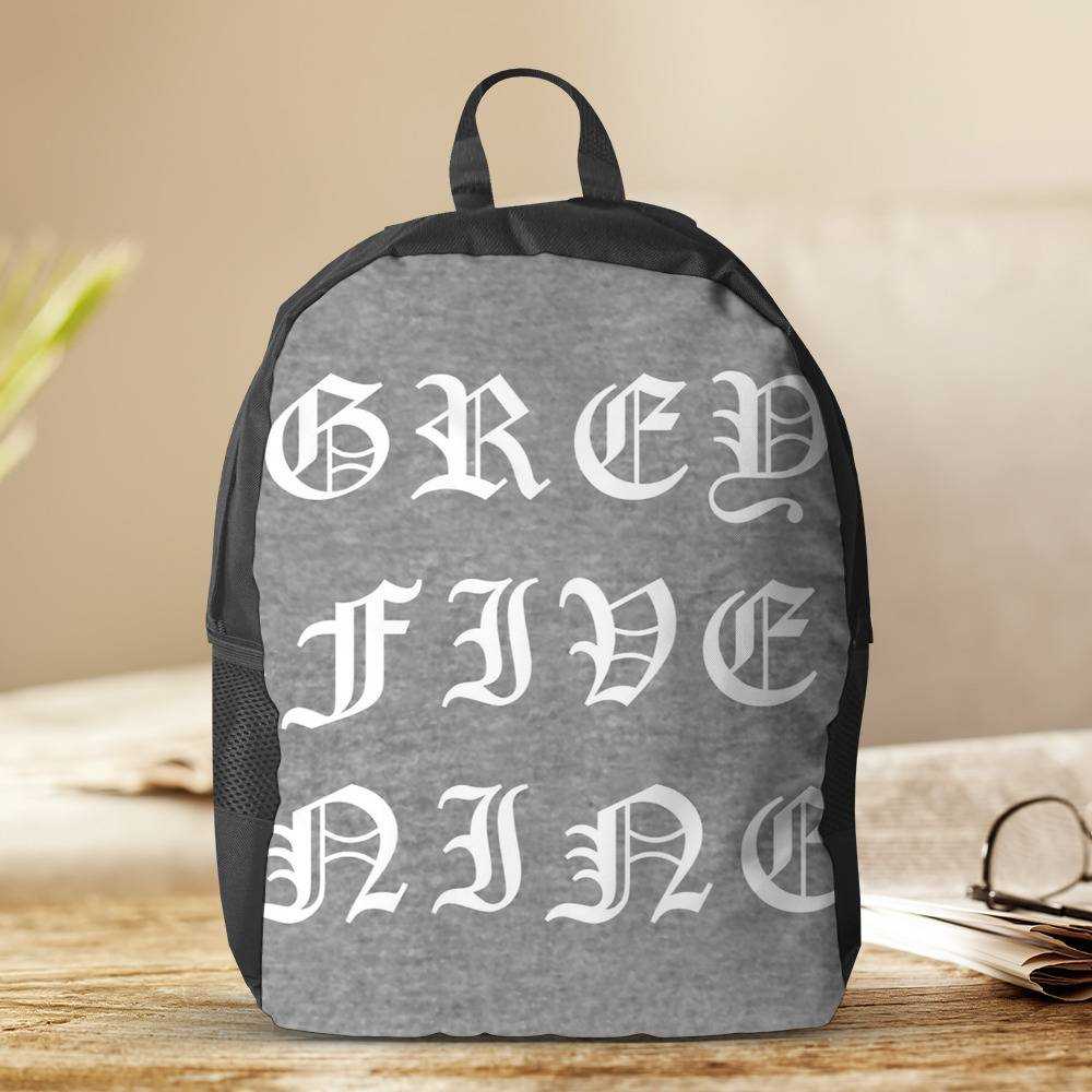 G59 Backpack GREY FIVE NINE White Font Backpack Backpacks