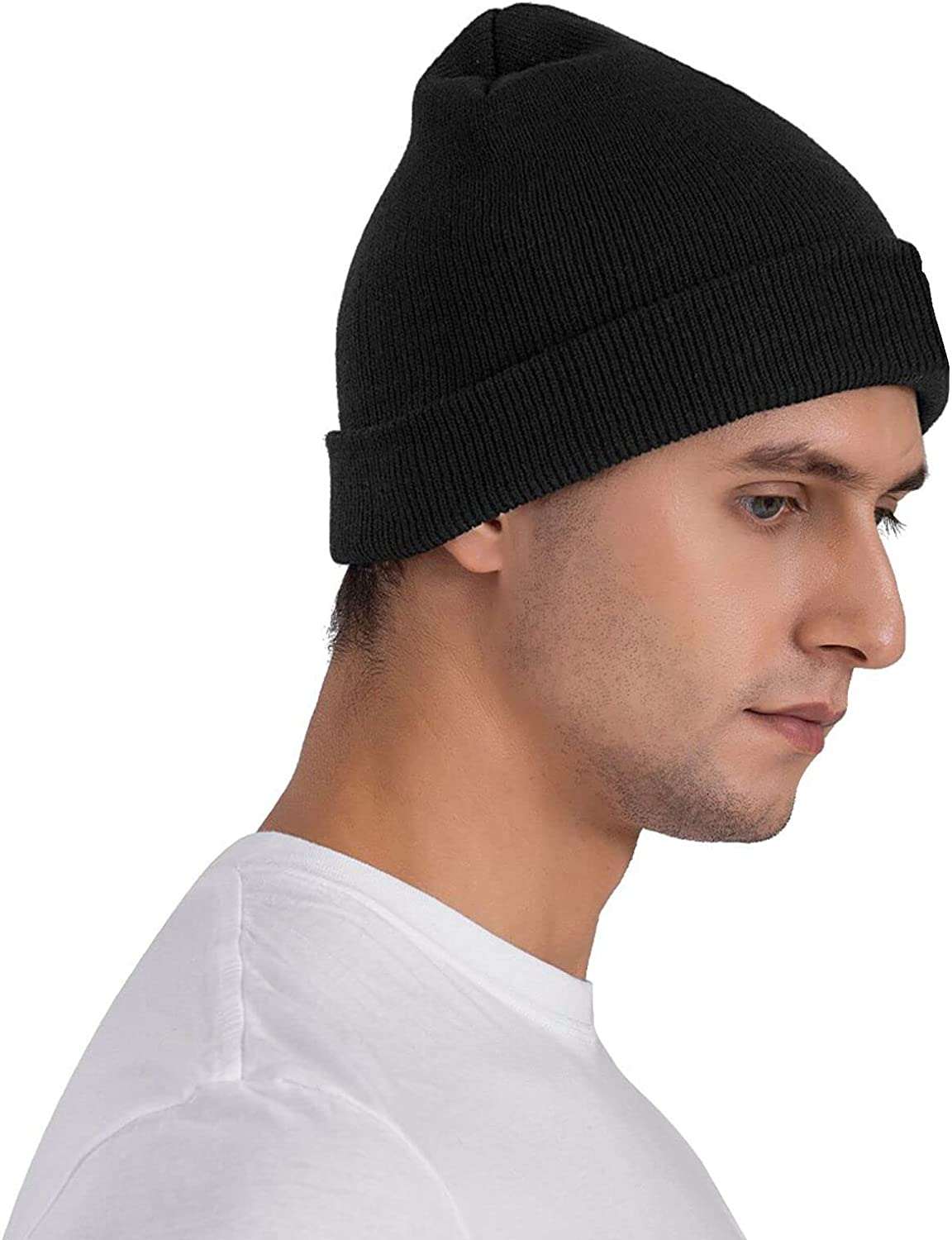 Embroidered Logo Knit Beanie Men for Stretchy Warm Suicide Cold Toboggan for Weather Women gogoherhome Hats Black Soft Boys Cap