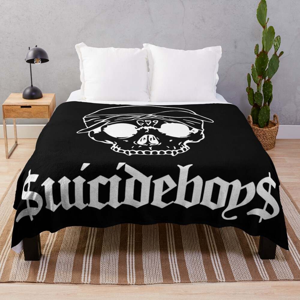 Grey59 Suicideboys White Logo Throw Blanket Comfortable and Stylish#1