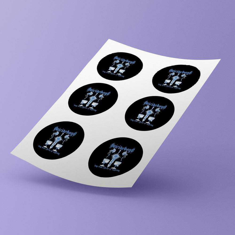 Hip-Hop Duo Suicideboys Round Stickers G59 Long Term Effects Of Suffering Decorative Stickers