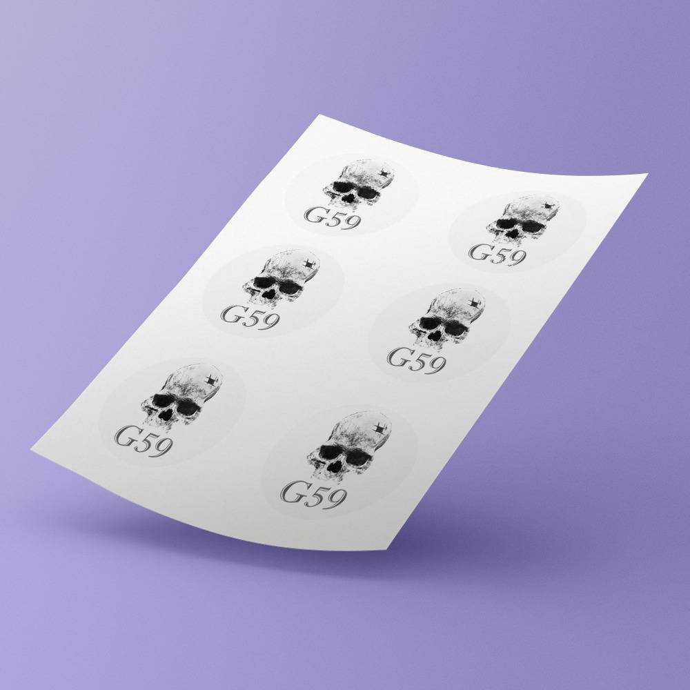 G59 round stickers decorative stickers gift for fans Skull logo