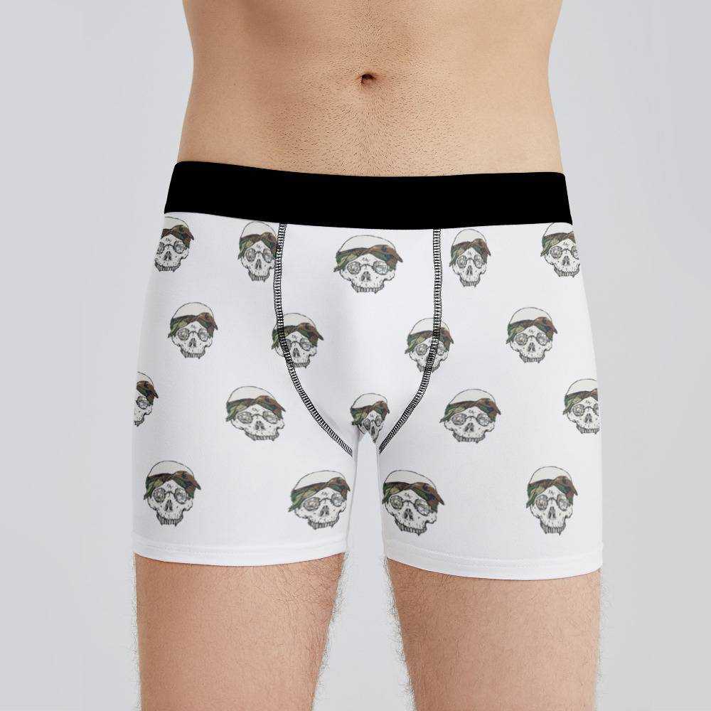 G59 Boxers Custom Photo Boxers Men's Underwear Plain White Boxers
