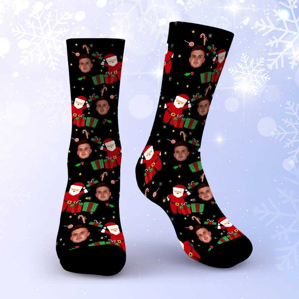 Caylus Socks Custom Photo Socks Christmas Socks Santa Gift Socks