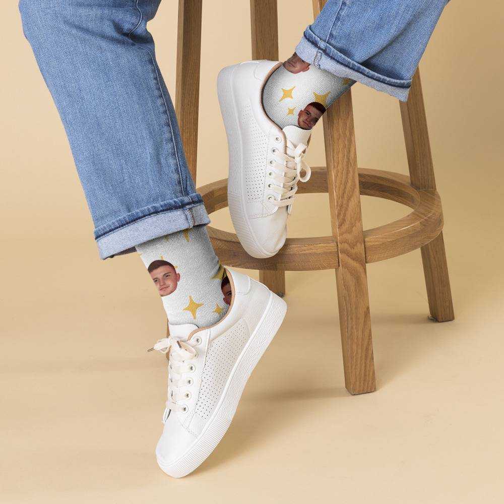 Caylus Socks Custom Photo Socks Twinkle Star Socks White