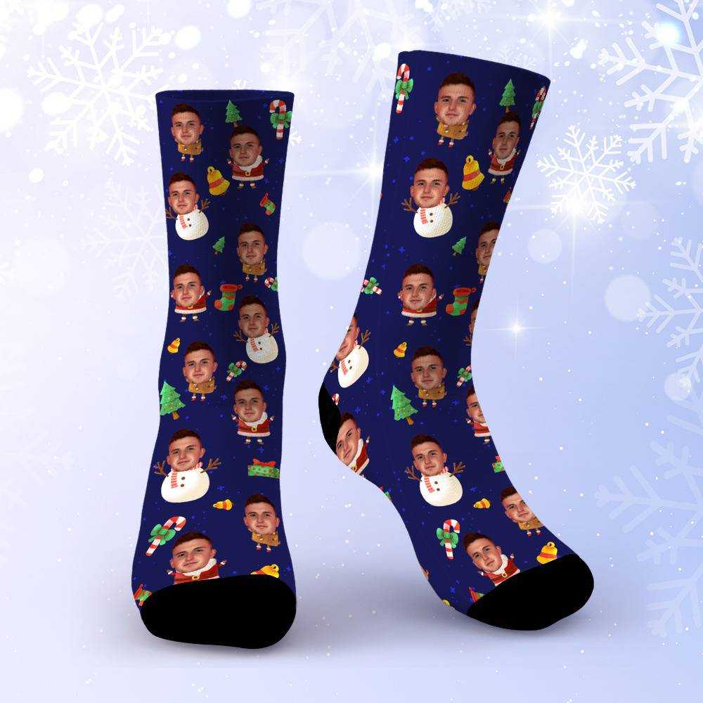 Caylus Socks Custom Photo Socks Christmas Socks Snowman