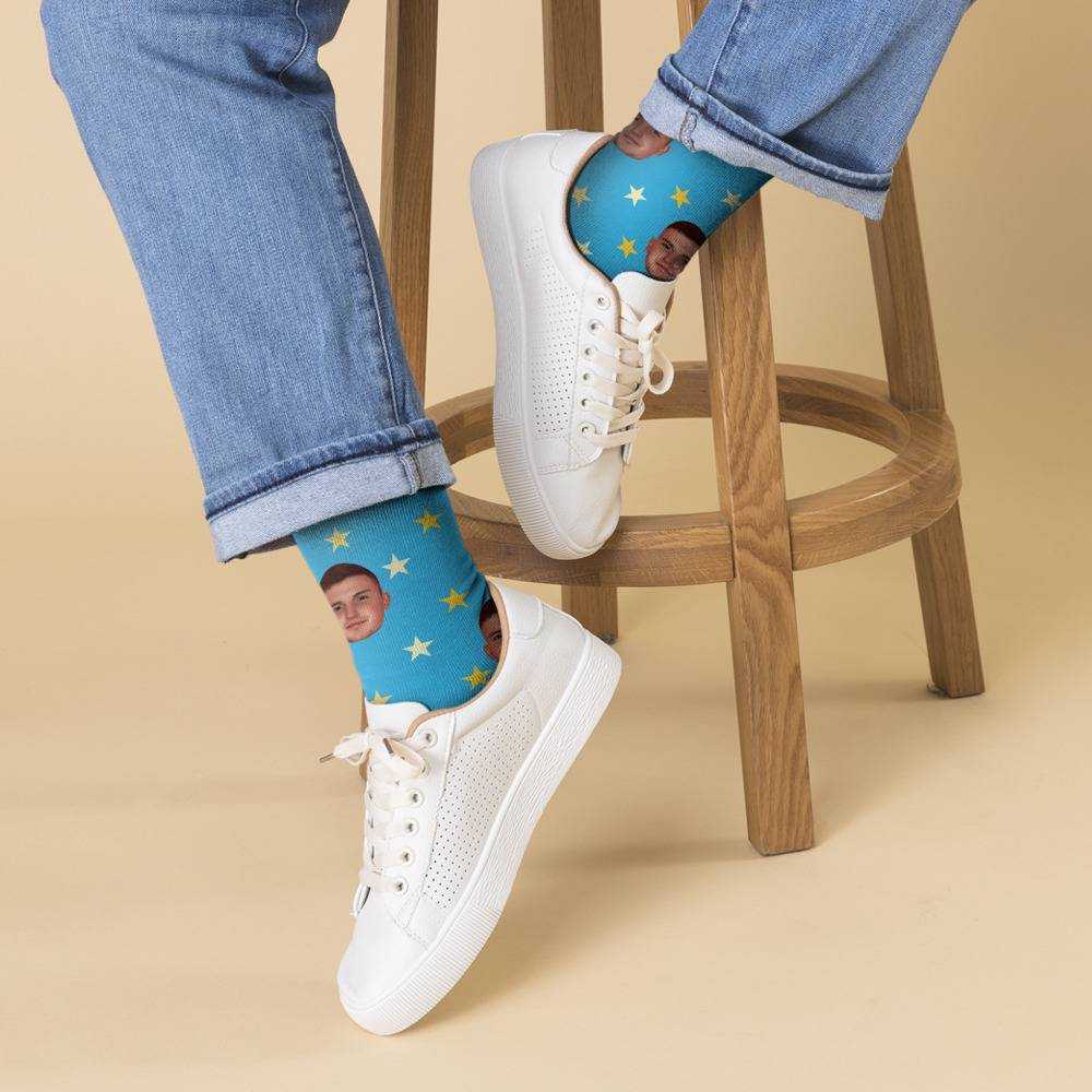 Caylus Socks Custom Photo Socks Little Star Socks Blue