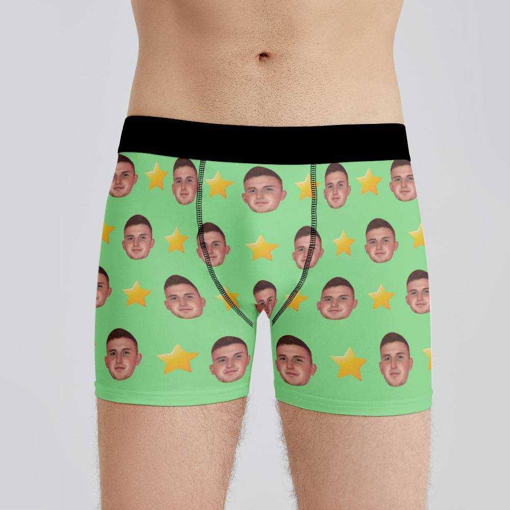 Caylus Boxers Custom Photo Boxers Men's Underwear Star Boxers Green