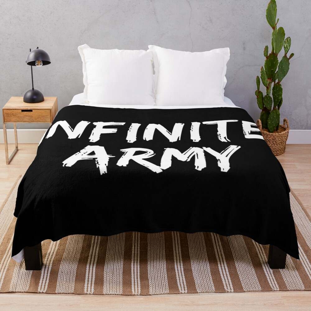 Caylus Merch White Infinite Army Black Throw Blanket, Caylus Blanket