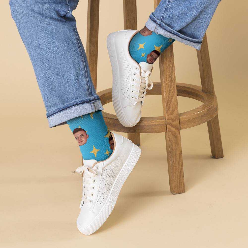 Caylus Socks Custom Photo Socks Twinkle Star Socks Blue
