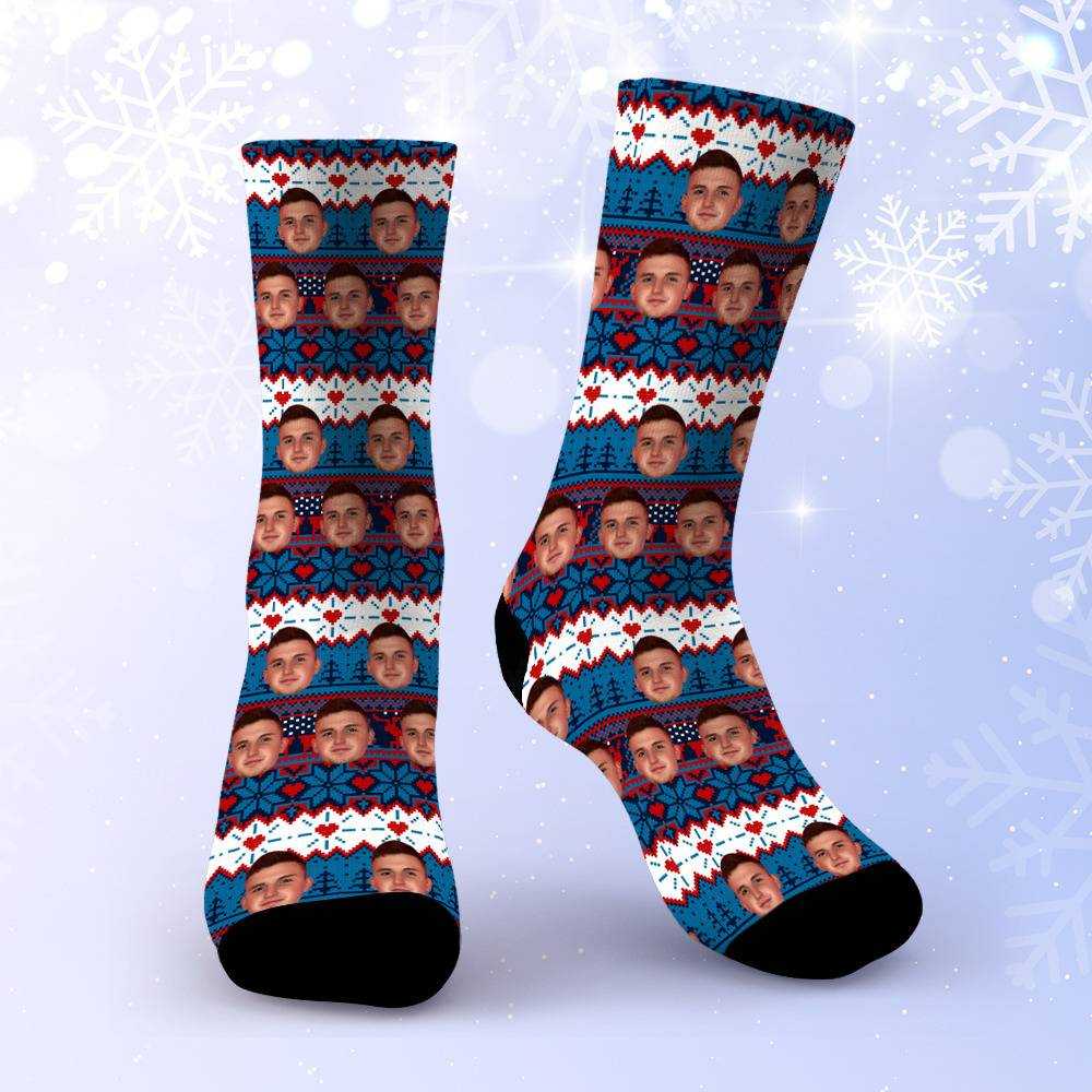 Caylus Socks Custom Photo Socks Christmas Socks Vintage Stripe Print