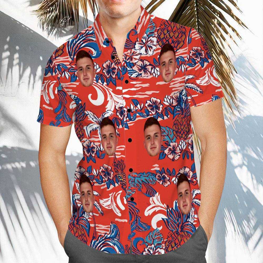 Caylus Hawaiian Shirt Custom Photo Hawaiian Shirt Vintage Floral Pattern Hawaiian Shirt