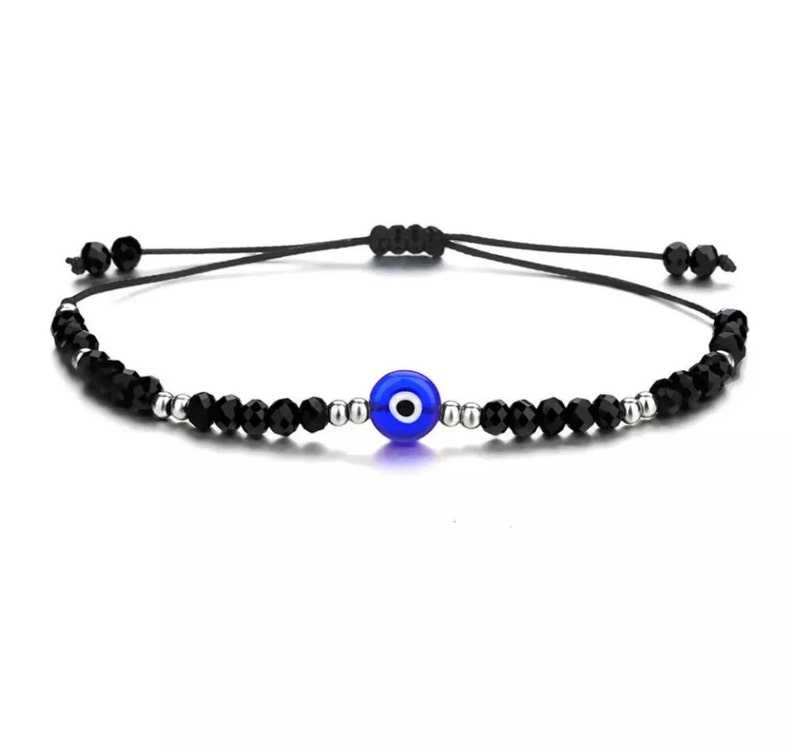 Evil Eye Bracelet | Mal de Ojo with Baby Blue Beads