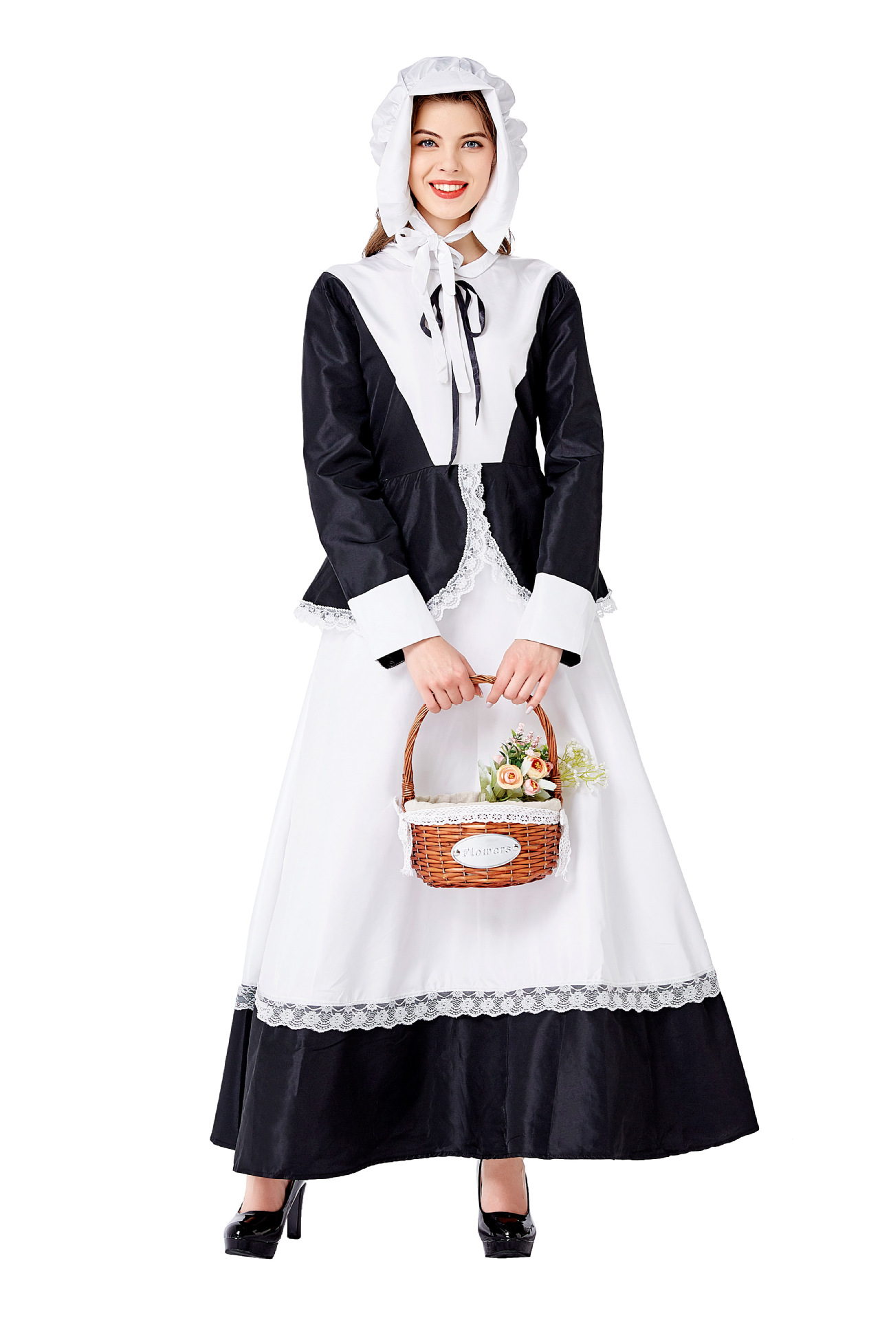 CandyMan 99553 French Maid Costume Outfit Black & White