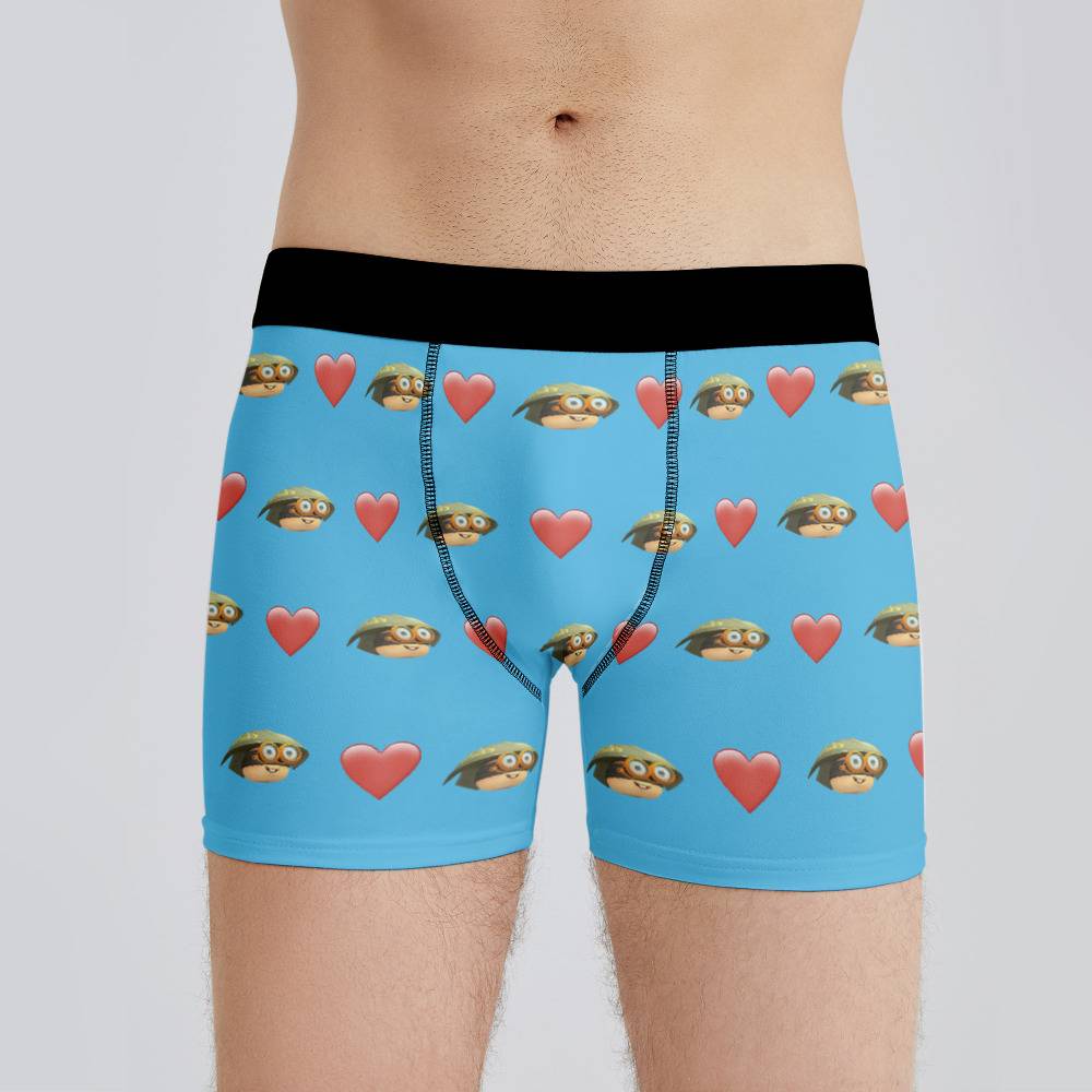 Minions Boxers Custom Photo Boxers Men's Underwear Heart Boxers White