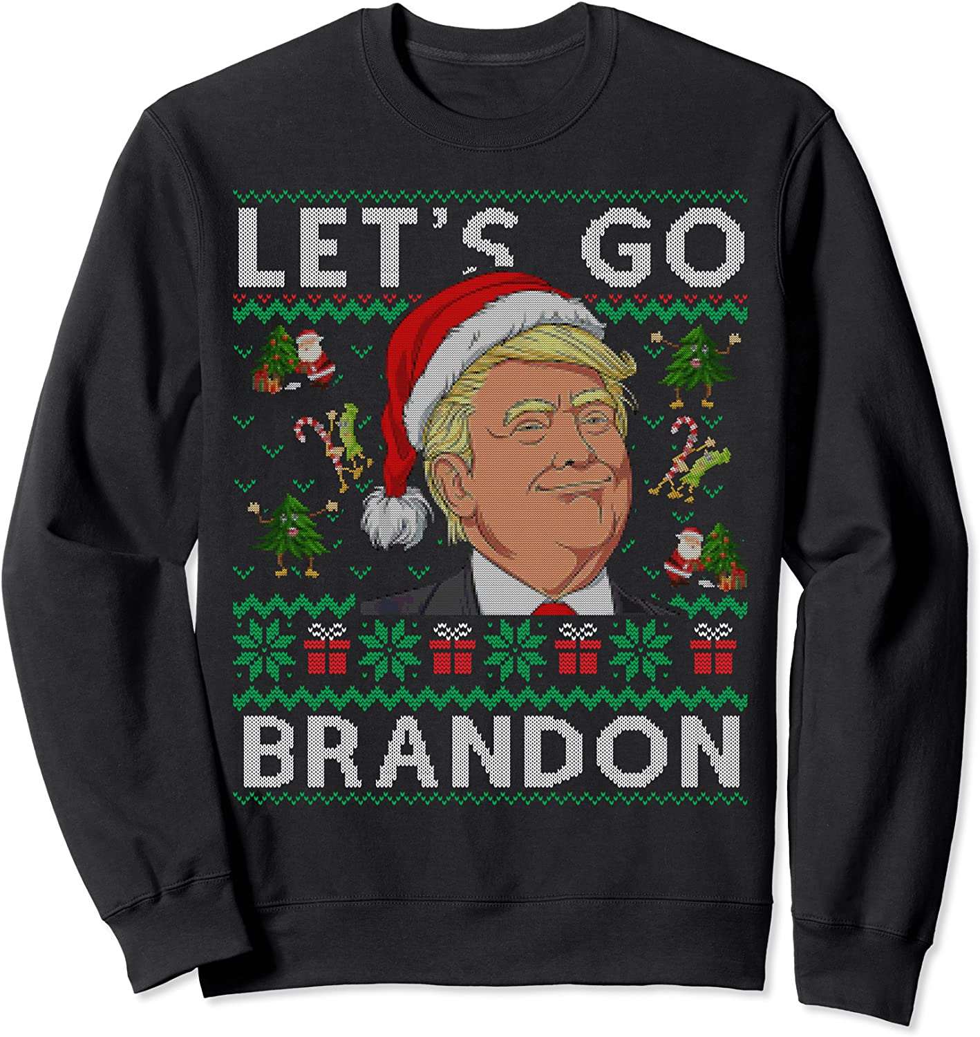 Men's LGB Let's Go Brandon Funny Santa Tacky Christmas Sweater