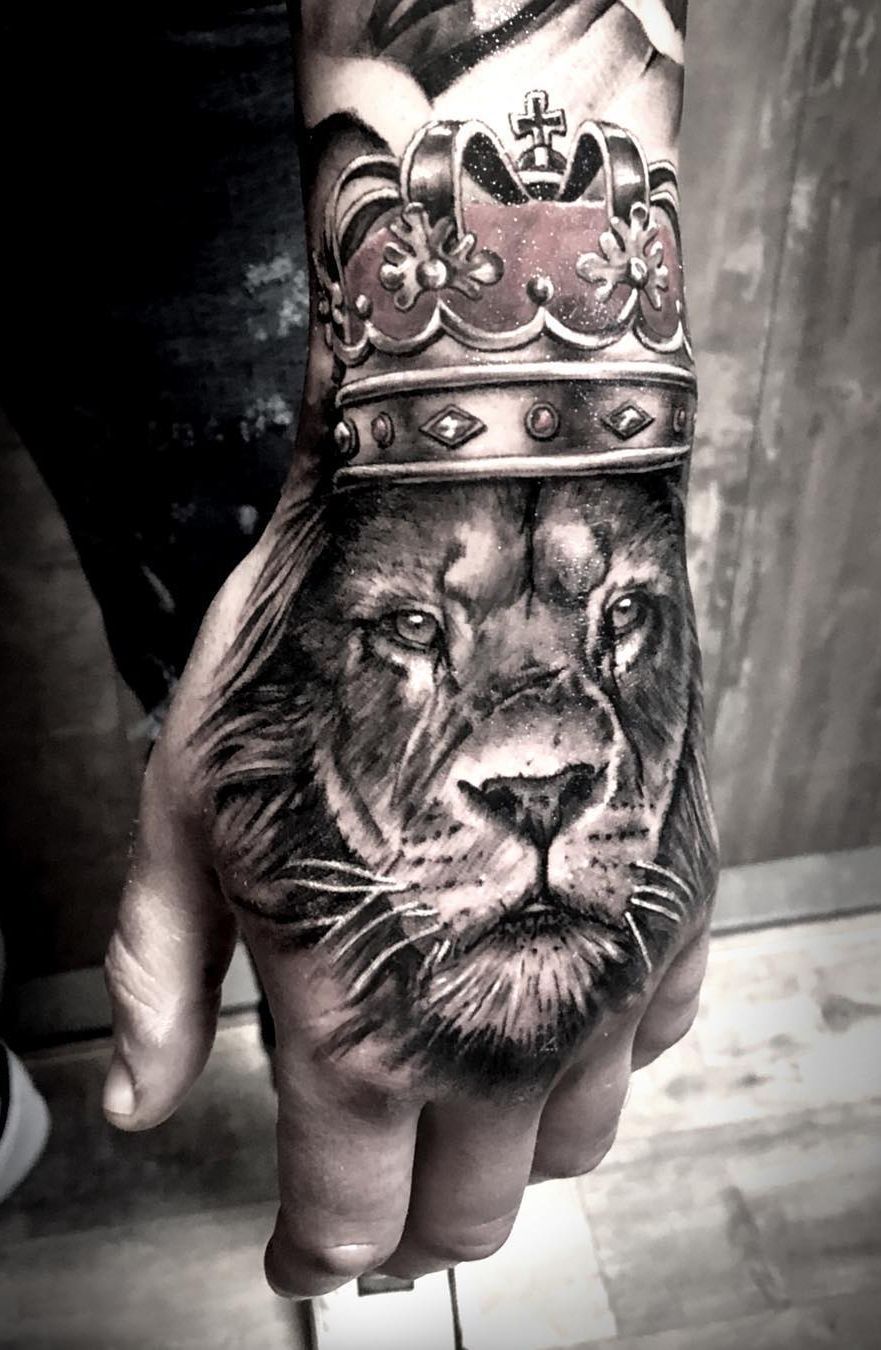 Lion Hand Tattoo, Lion Face Tattoo On Hand