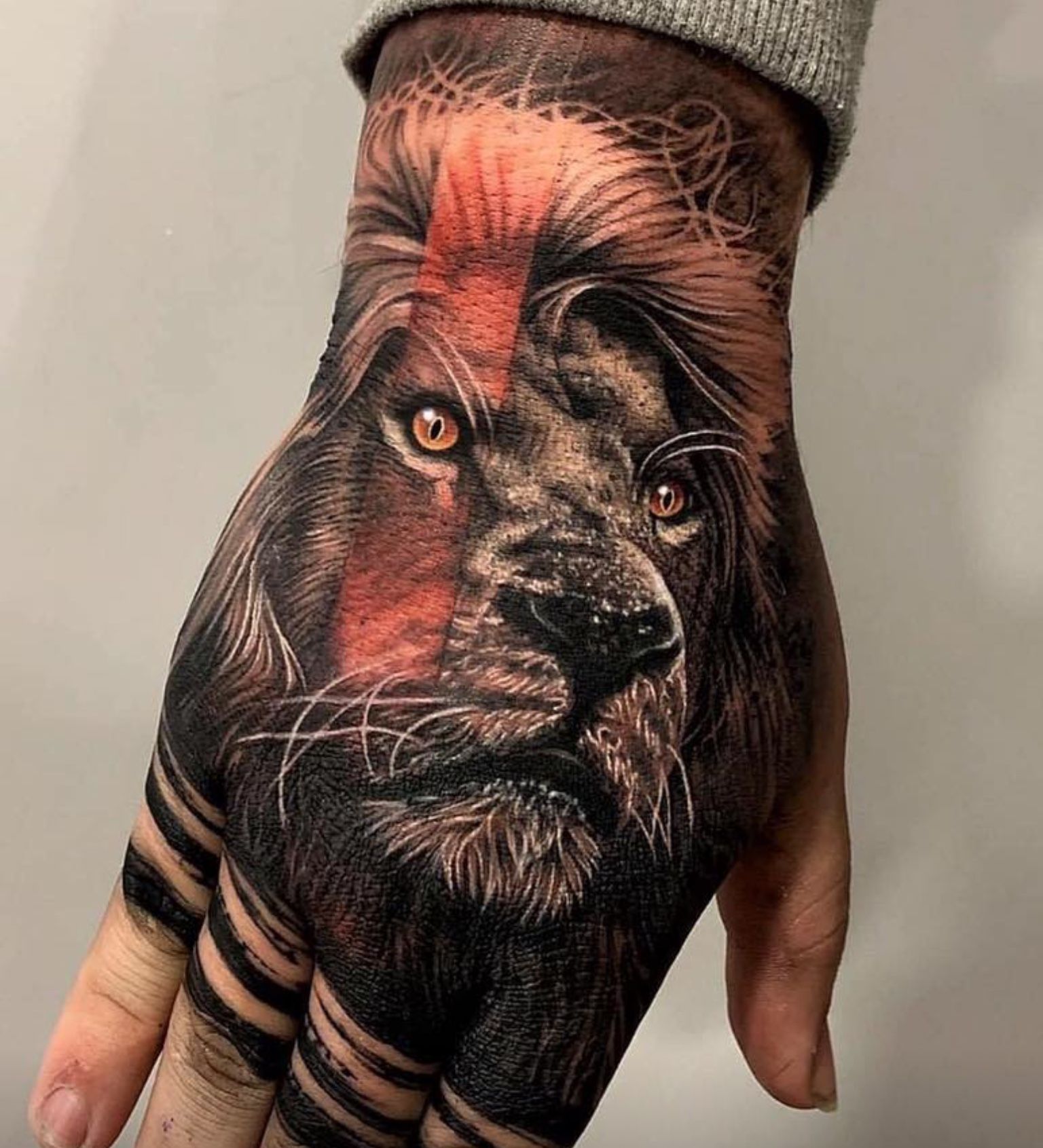 Lion Hand Tattoo, Lion Face Tattoo On Hand