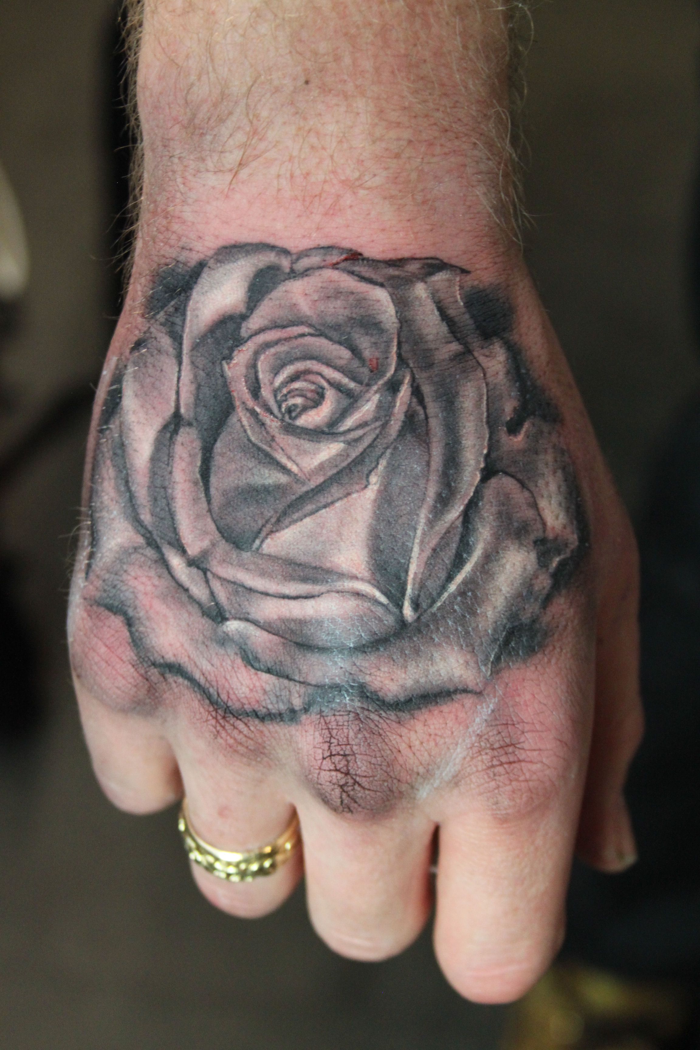 Rose Hand Tattoo, Male Rose Tattoo On Hand