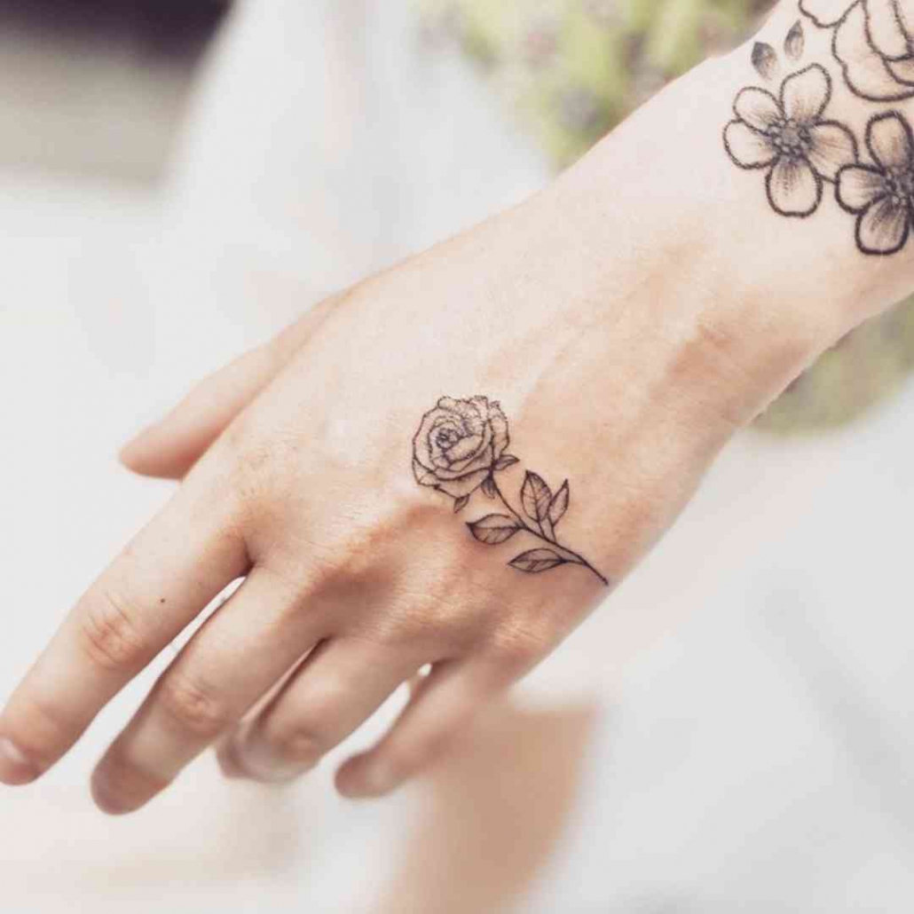 Rose Hand Tattoo, Small Rose Tattoo On Hand