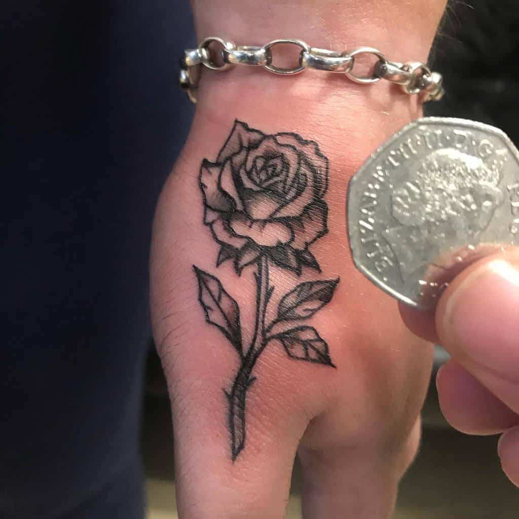 Rose Hand Tattoo, Rose Tattoo On Hand Girl