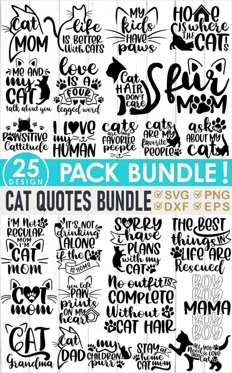 Cat Quotes Svg Bundle#1