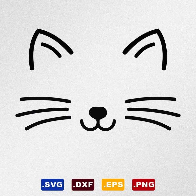 Cat Face, Svg, Dxf, Eps Vector Files for Silhouette, Cricut, Cutting Plotter, Png File#1