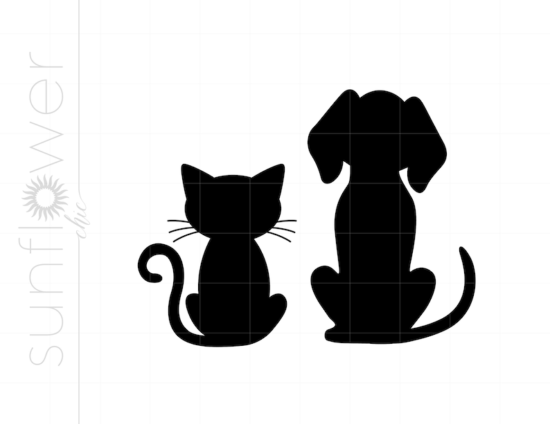 Dog and Cat SVG | Dog and Cat Clipart | Dog and Cat Silhouette Cut File | Dog and Cat Svg Jpg Eps Pdf Png Dxf Download#1