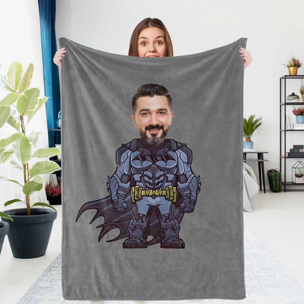 Gifts for Son Custom MiniMe Blanket Batman Blankets Personalized Face