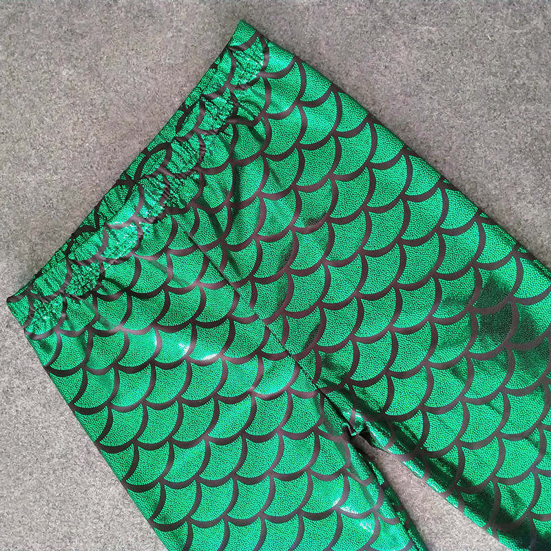 Fish Scale Mermaid Leggings for Kids Shiny Scale Pants for Halloween