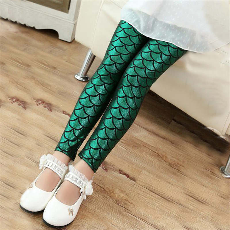 Girls Mermaid Leggings Tights Shiny Fish Scales Printed Bell Bottoms Flared  Pants for Halloween Theme Party Dancing Pants Kids