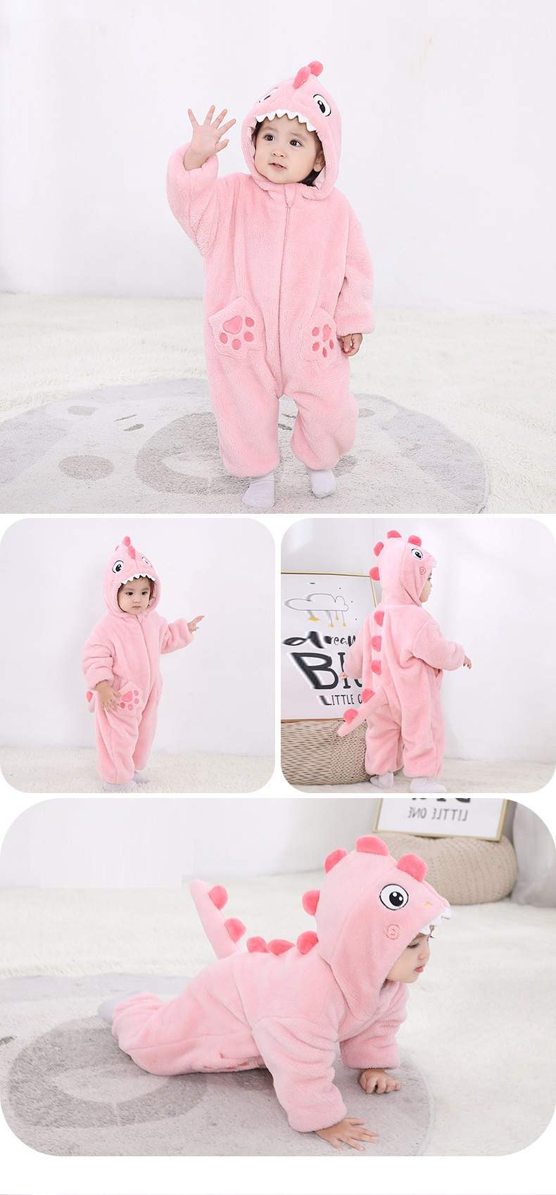 Women's Pink Dinosaur Onesie