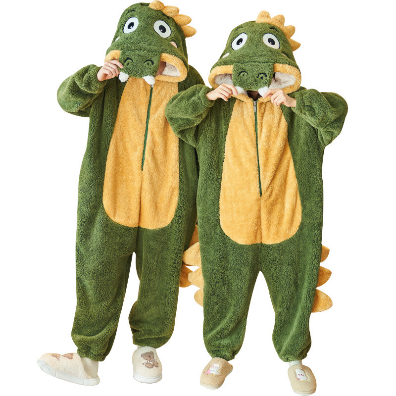 cartoon dinosaur pajama woman autumn and winter sleep wear sweet and lovely  animals sleep dress robe plush home clothes · Honey Honey · Online Store  Powered by Prom Honey