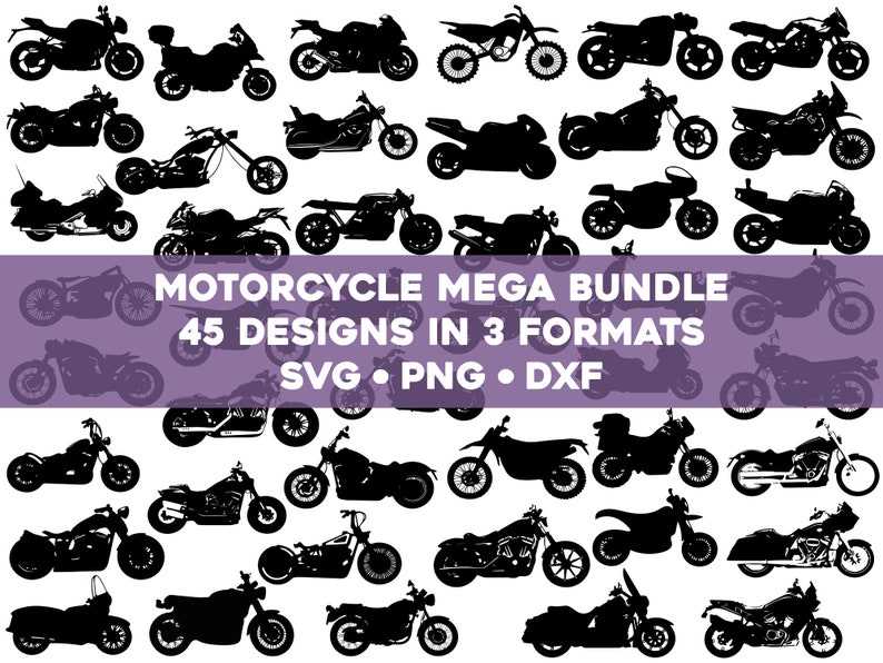 Motorcycle SVG Bundle Silhouette PNG , Motorcycle Svg#1