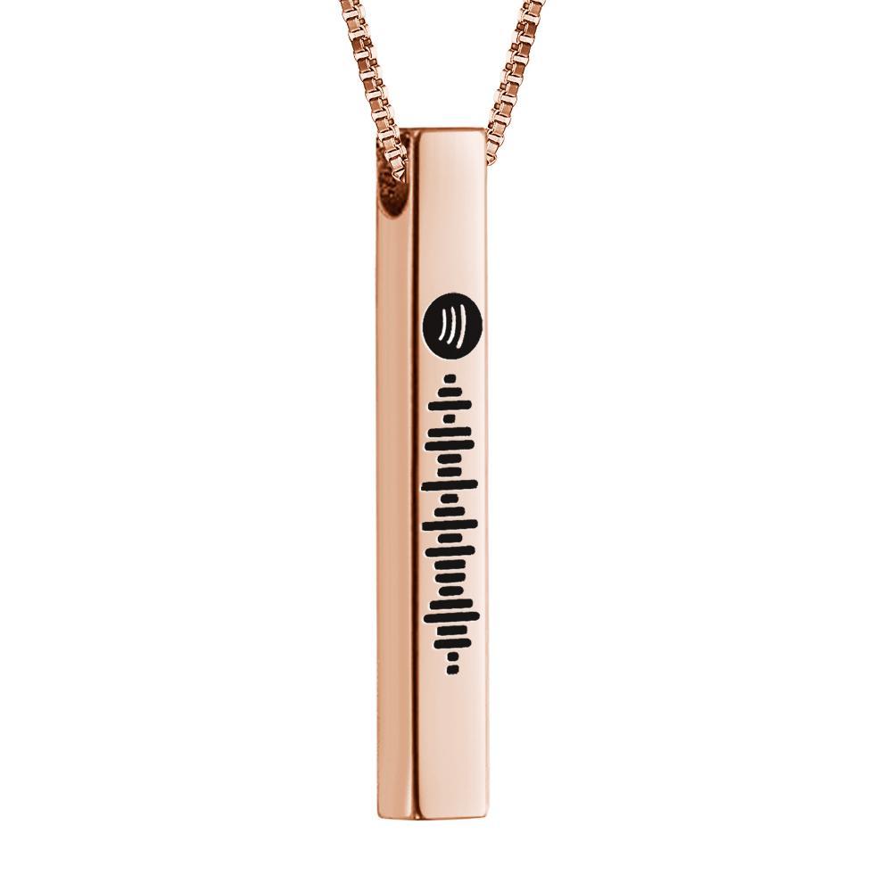 Scannable Spotify Code Necklace 3D Engraved Vertical Bar Necklace Gifts ...