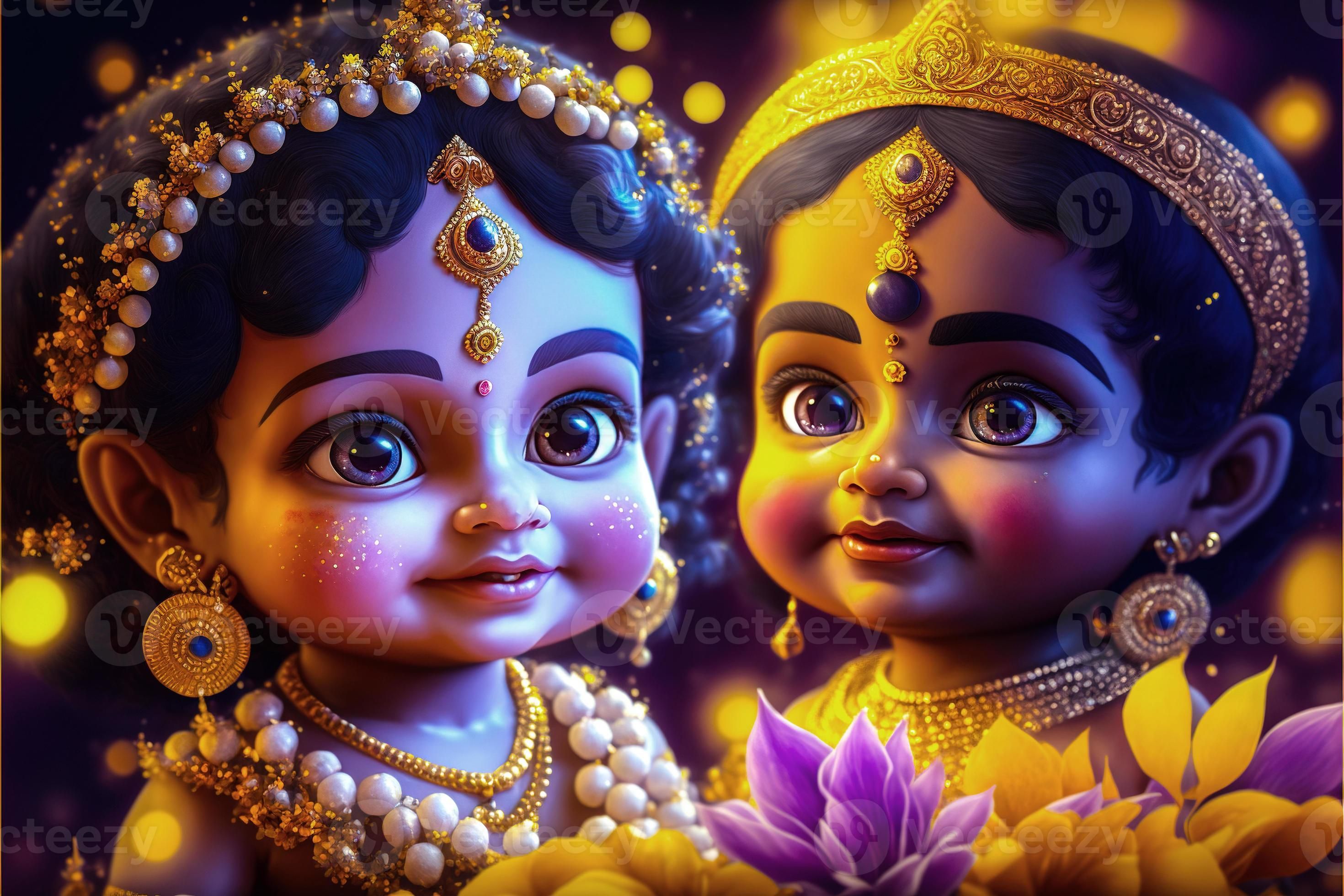 Little radha krishna love images