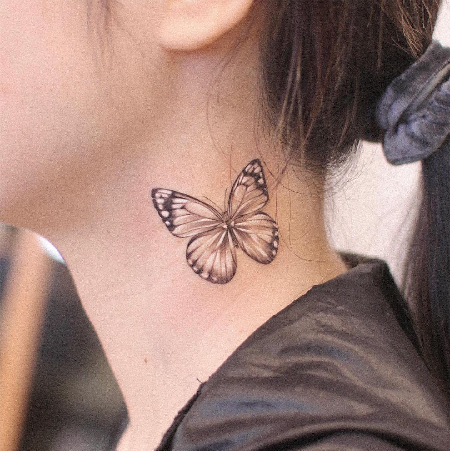 Small Side Neck Tattoo Designs Female