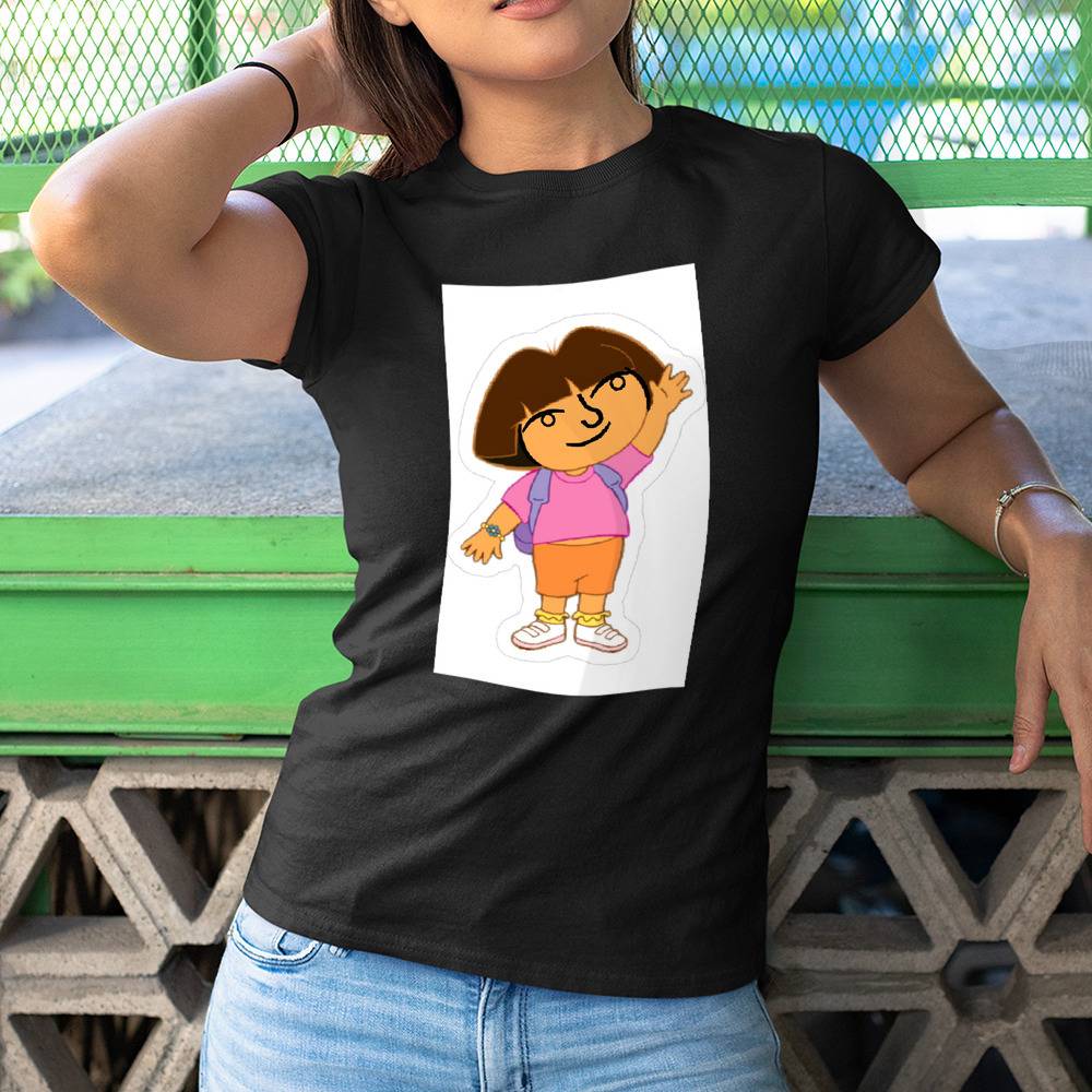 Meme of dora the explorer with a chad face