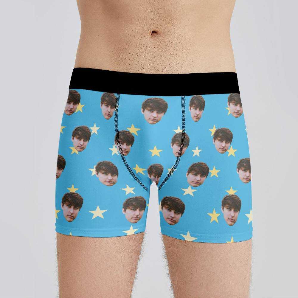 Colby Brock Boxers Custom Photo Boxers Men's Underwear Little Star Boxers Blue