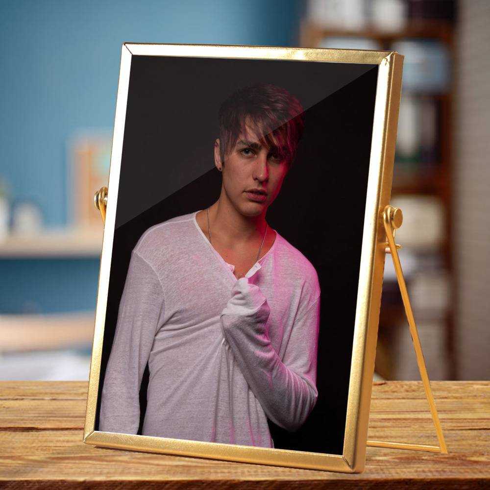 Colby Brock Plaque Classic Celebrity Plaque Colby Shirtless by Colby Brock Plaque with Golden Frame